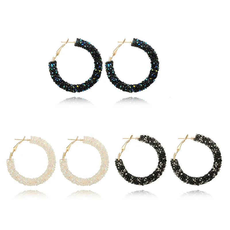 Bling Round Hoop Earrings