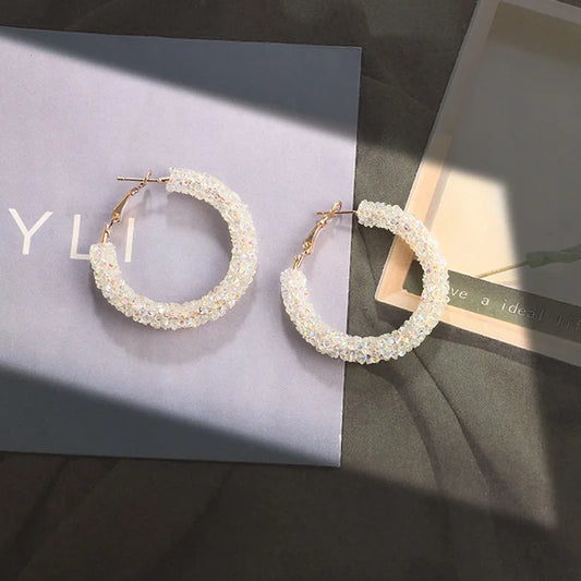 Bling Round Hoop Earrings