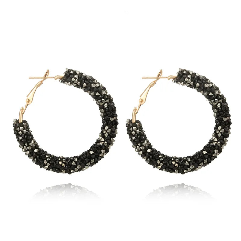 Bling Round Hoop Earrings