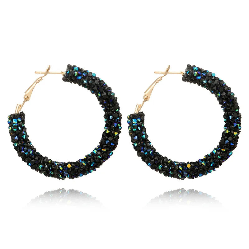 Bling Round Hoop Earrings