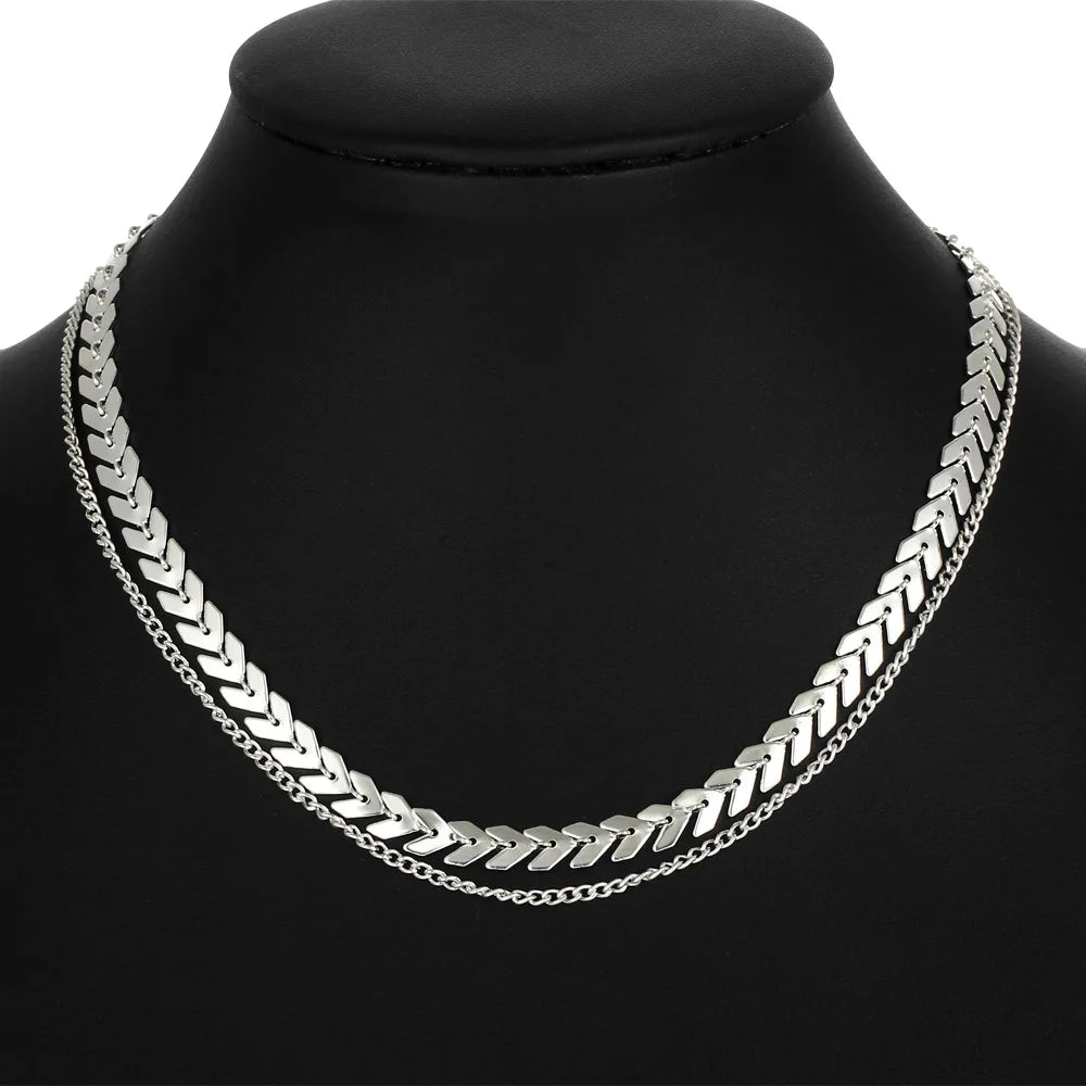Gothic Doppelketten-Halsband 