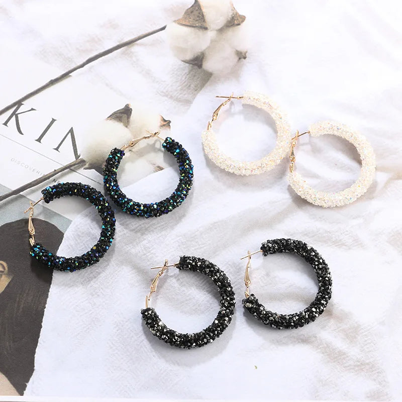 Bling Round Hoop Earrings