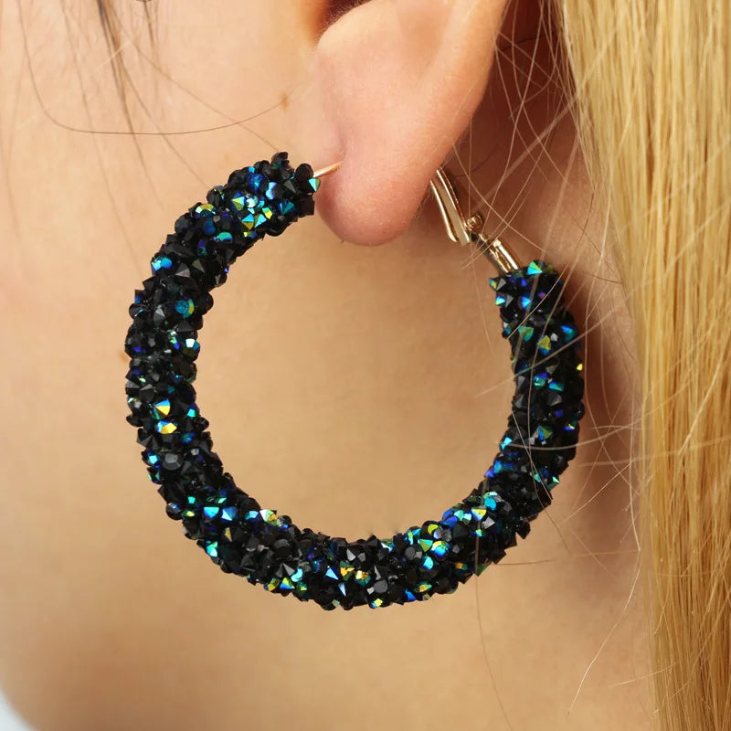 Bling Round Hoop Earrings