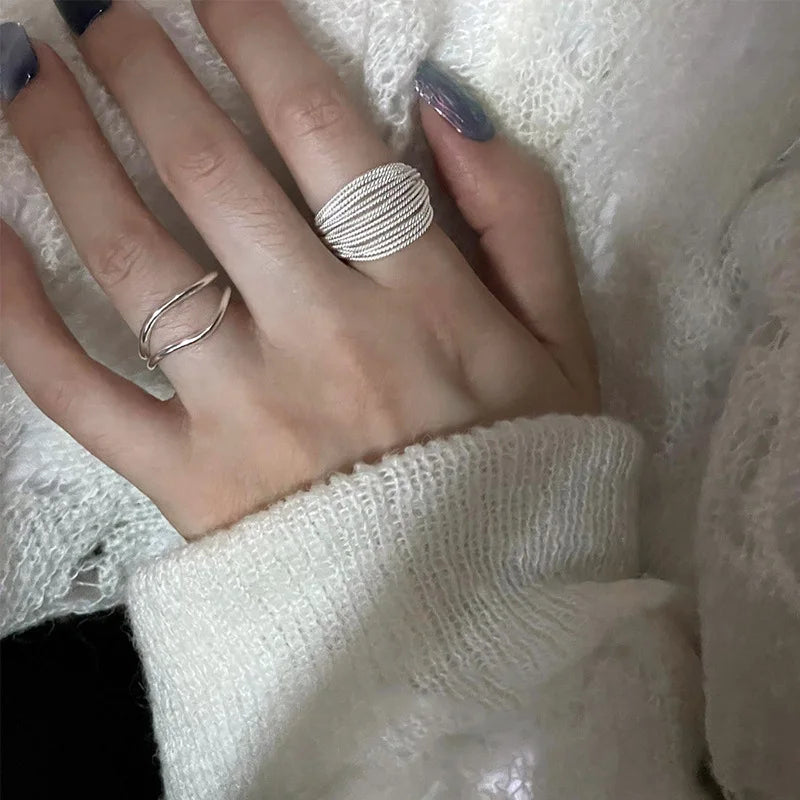 Silver Lines Adjustable Ring