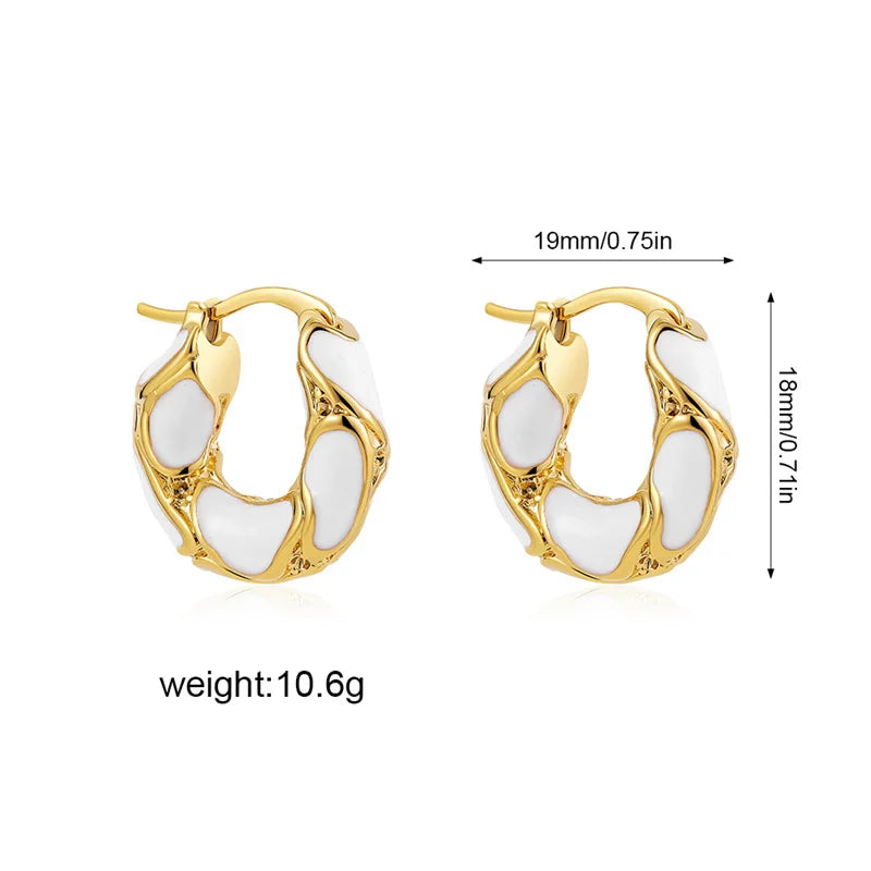 Enamel Color Hoop Earrings
