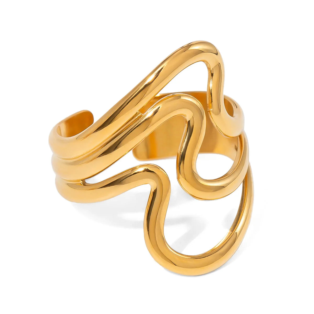 Gold Hollow Wide Ring