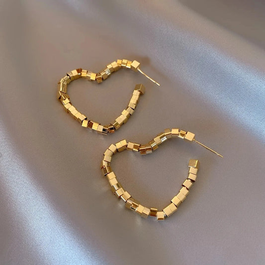 Hollow Heart Drop Earrings