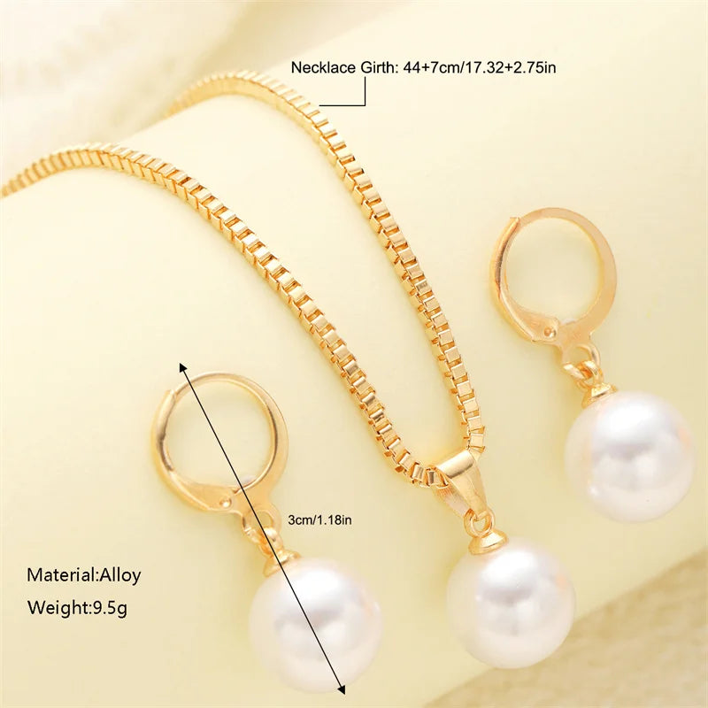 Round Pearl Jewelry Set