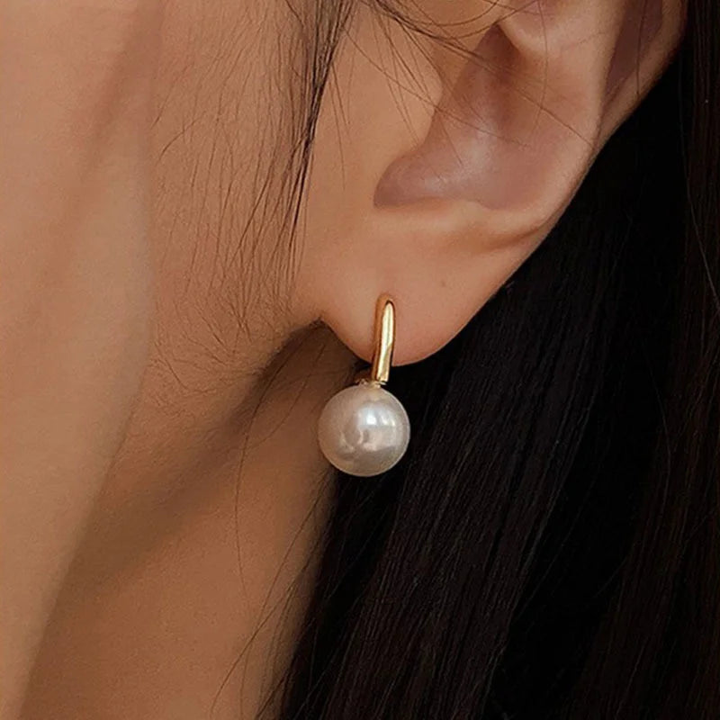 French Exquisite Pearl Stud Earrings