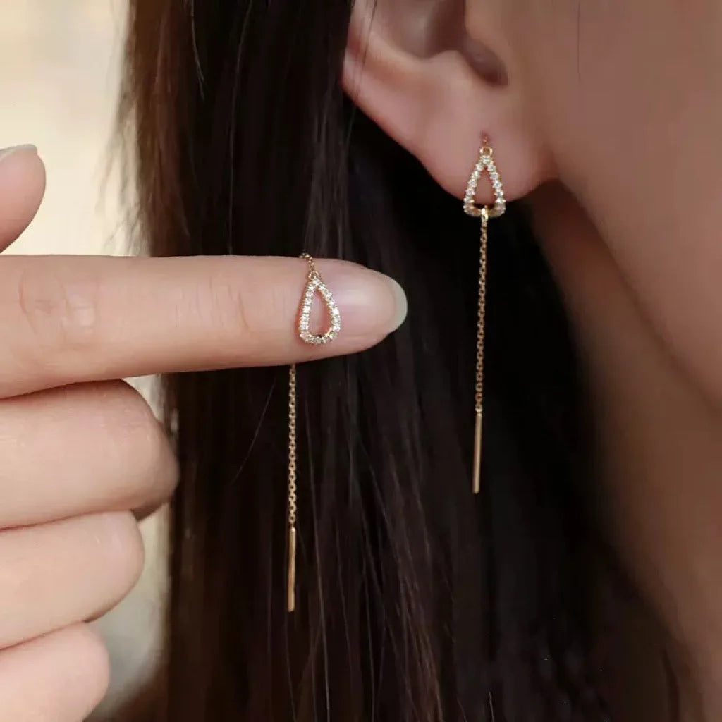 Pendientes largos con borlas, estrellas y corazones