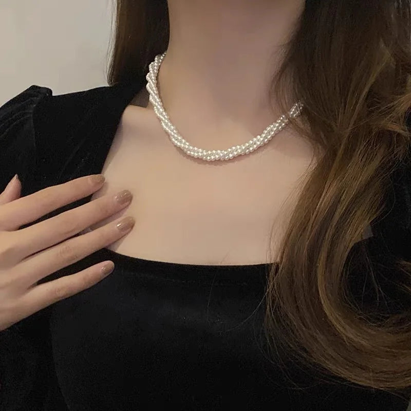 Trendy Double Row Large Pearl