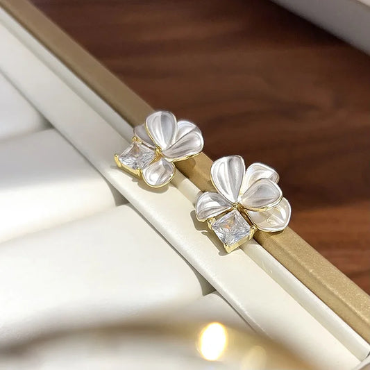 High-End Flower Glazed Earrings