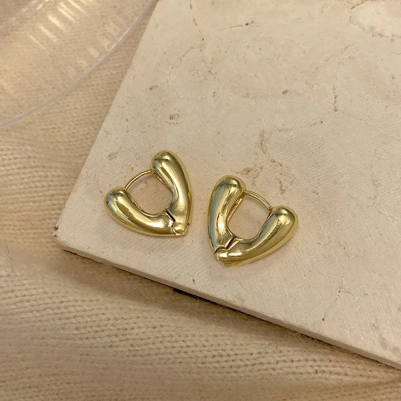 Enamel Heart Hoop Earrings