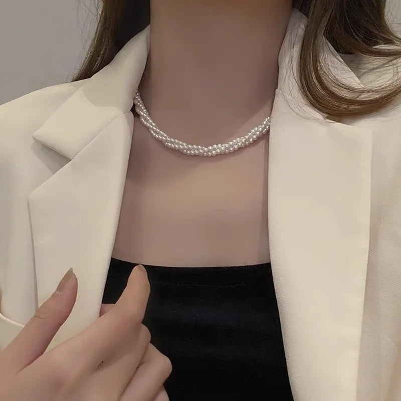 Trendy Double Row Large Pearl