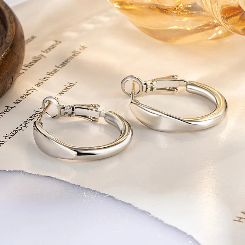 Smooth Flat Circle Hoop Earring