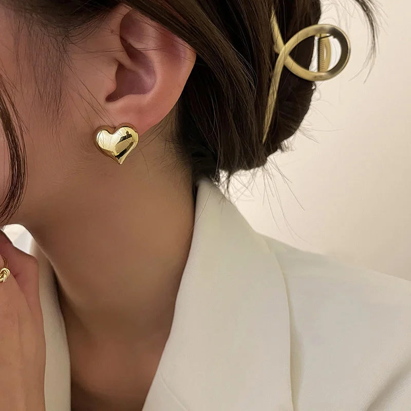 Minimalist Heart LOVE Earrings