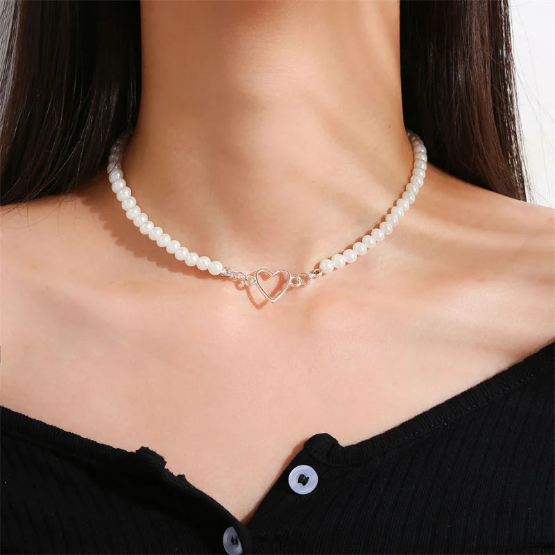 Herz-Perlen-Halsband
