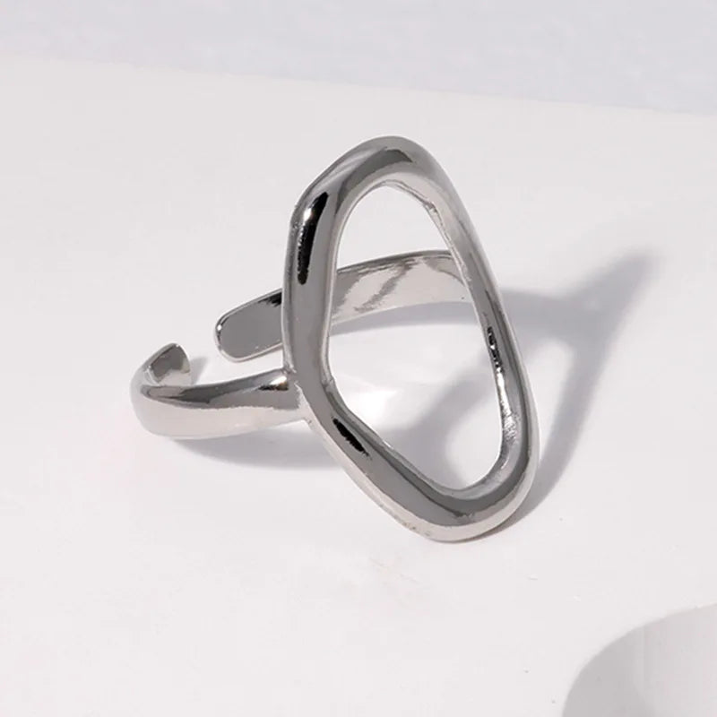 Gold Hollow Stainless Steel Ring