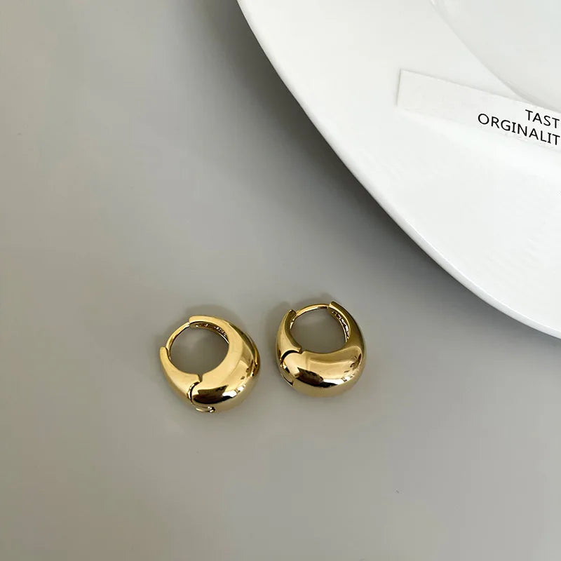 Chunky Metal Hoop Earrings