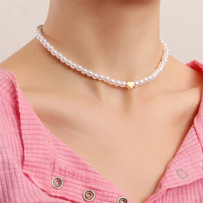 Herz-Perlen-Halsband
