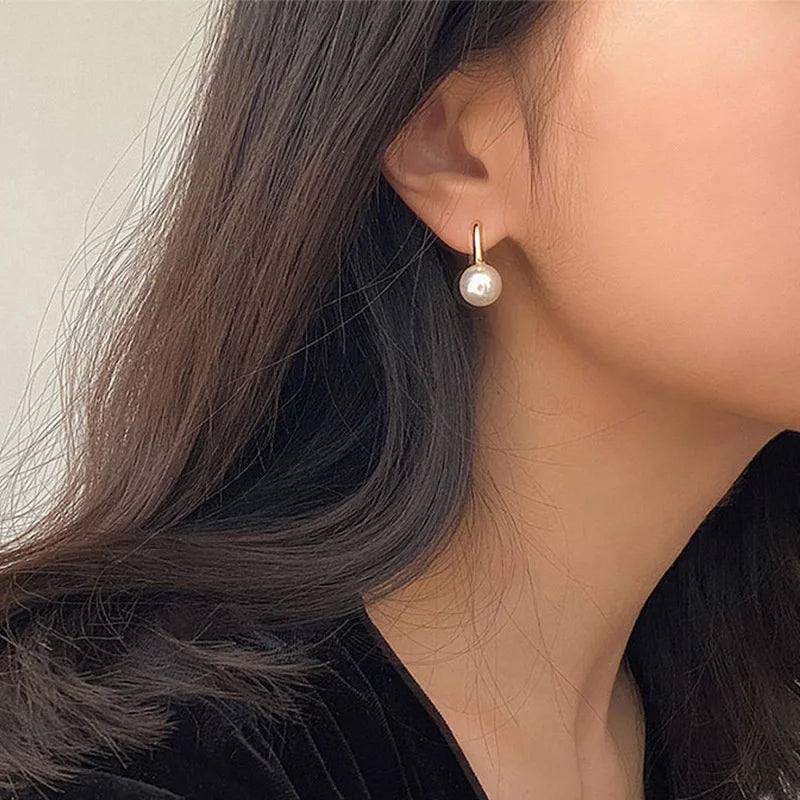 French Exquisite Pearl Stud Earrings
