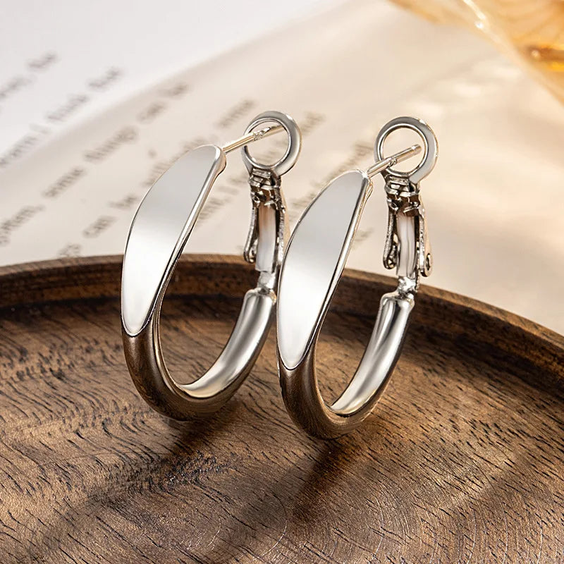 Smooth Flat Circle Hoop Earring
