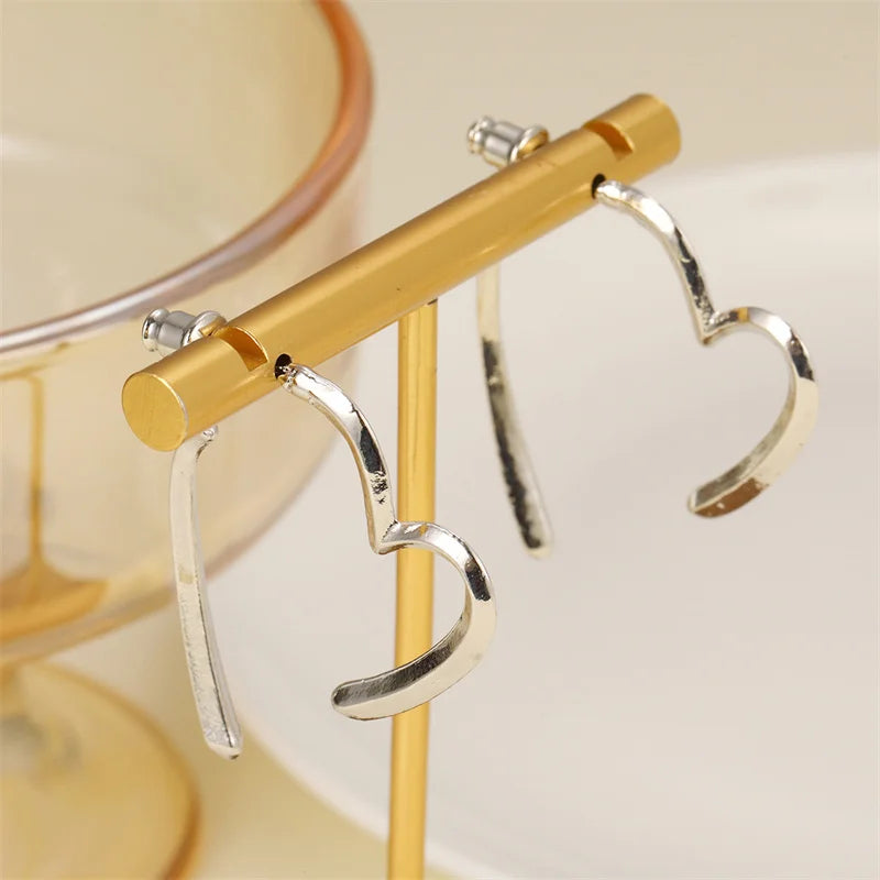 Hollow Heart Drop Earrings