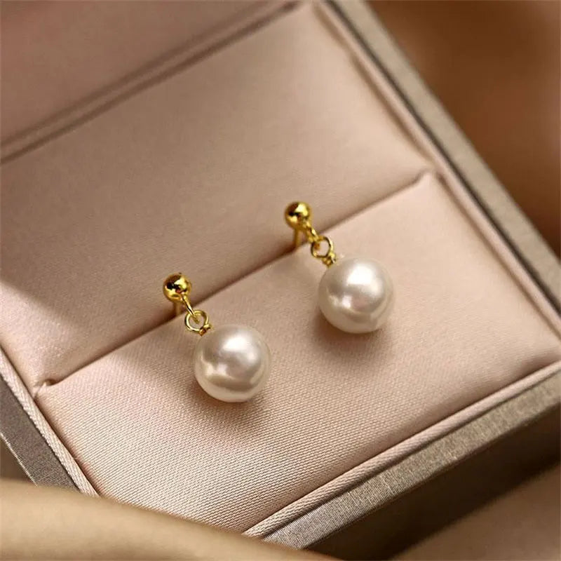 French Exquisite Pearl Stud Earrings