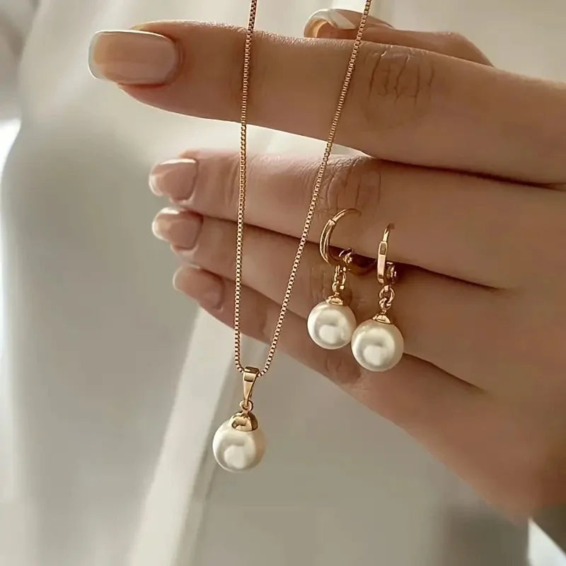 Round Pearl Jewelry Set