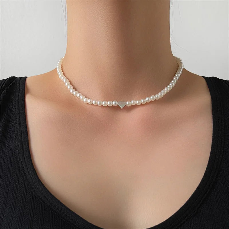 Herz-Perlen-Halsband
