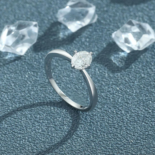 1 Karat ovaler Moissanit-Verlobungsring für Damen, 925er Sterlingsilber vergoldet, Solitär-Ehering, Größe 5–10