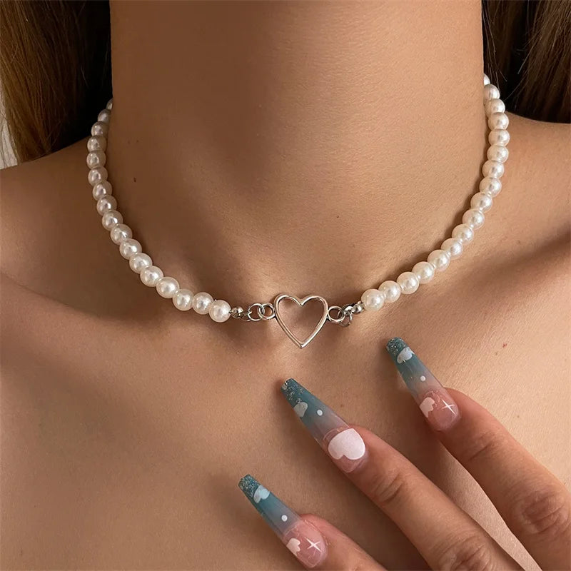 Herz-Perlen-Halsband
