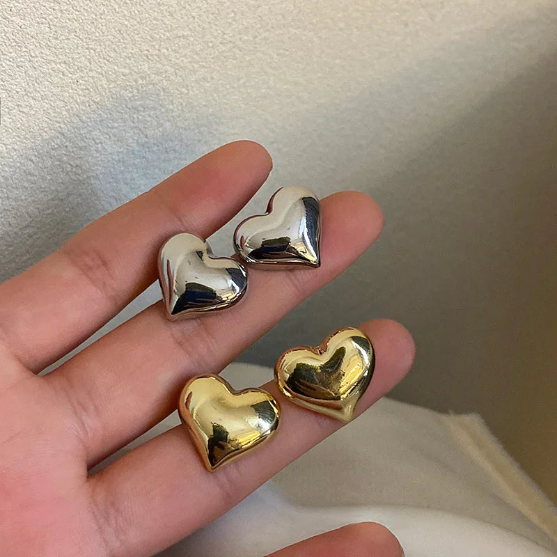 Minimalist Heart LOVE Earrings