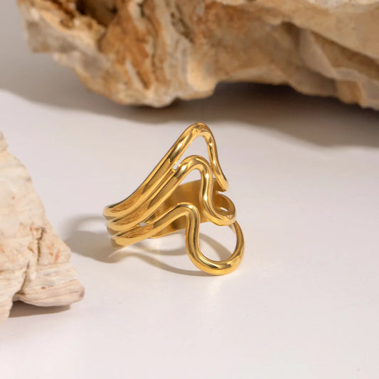 Gold Hollow Wide Ring