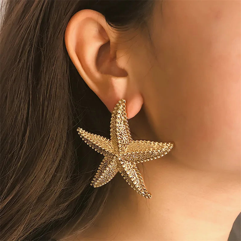 1 Stück lustiger Öffnungsring aus Edelstahl in Seesternform, 14 Karat vergoldet, lustiges Accessoire, Ring für Männer und Frauen zum täglichen Tragen