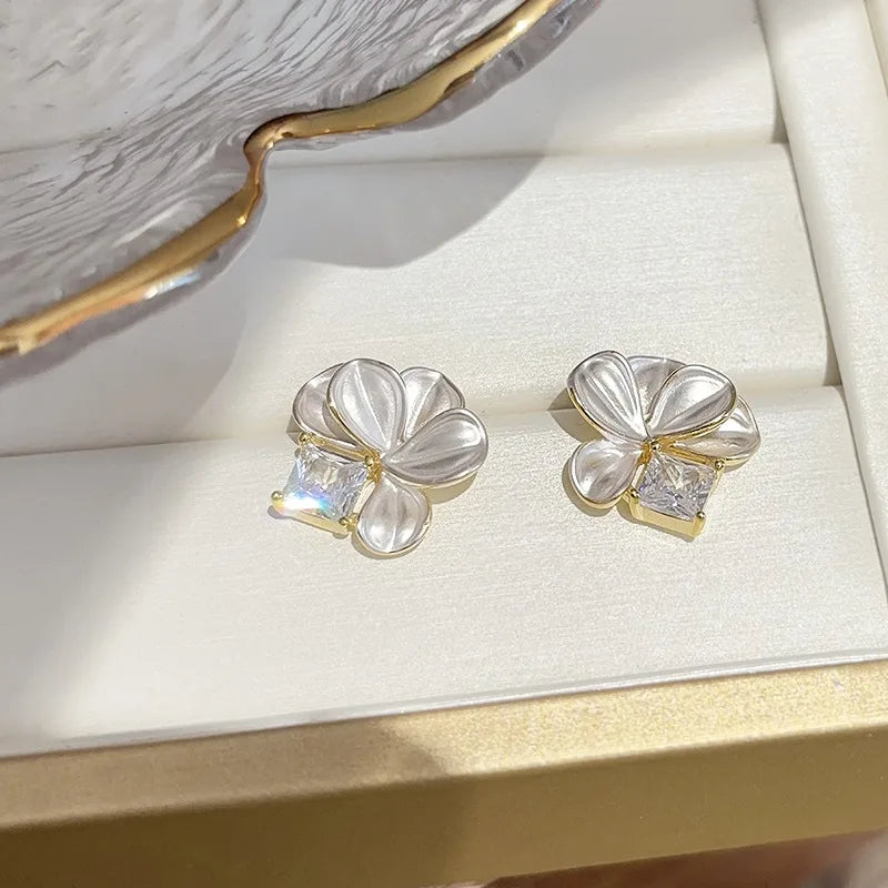 High-End Flower Glazed Earrings