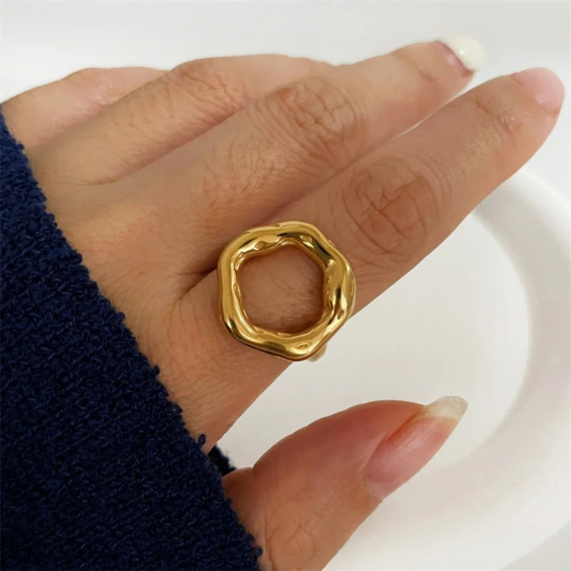Irregular Wave Rings Trendy
