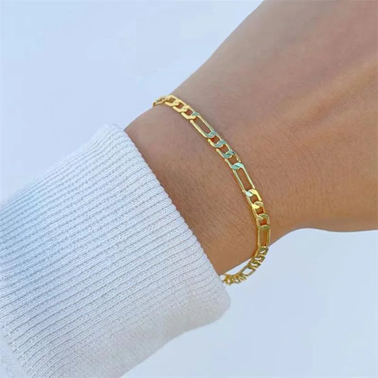 Goldenes Figaro-Kettenarmband