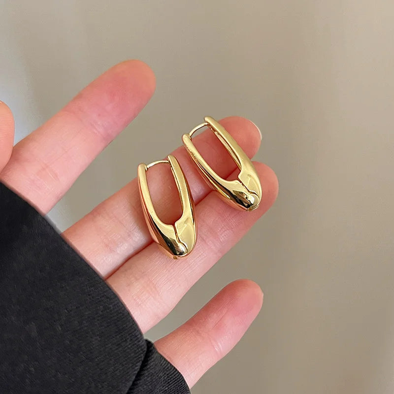 Chunky Metal Hoop Earrings