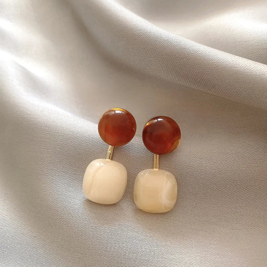 Round Pearl Stud Earrings