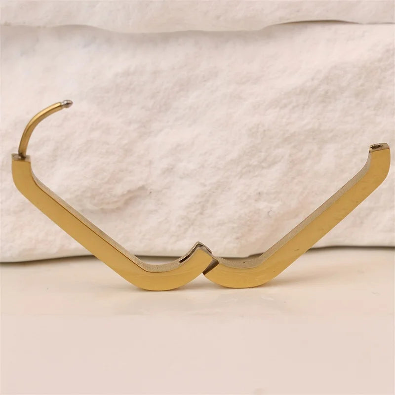 Trendy Oval Hoop Earrings Clip