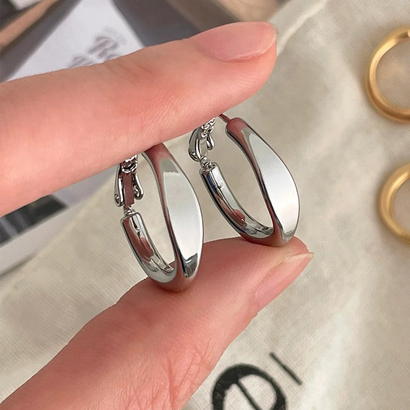 Smooth Flat Circle Hoop Earring