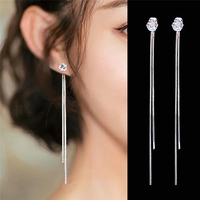 Pendientes largos con borlas, estrellas y corazones