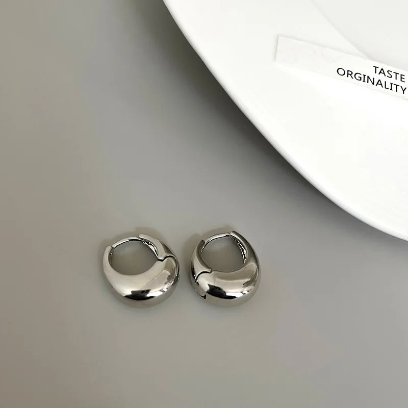 Chunky Metal Hoop Earrings