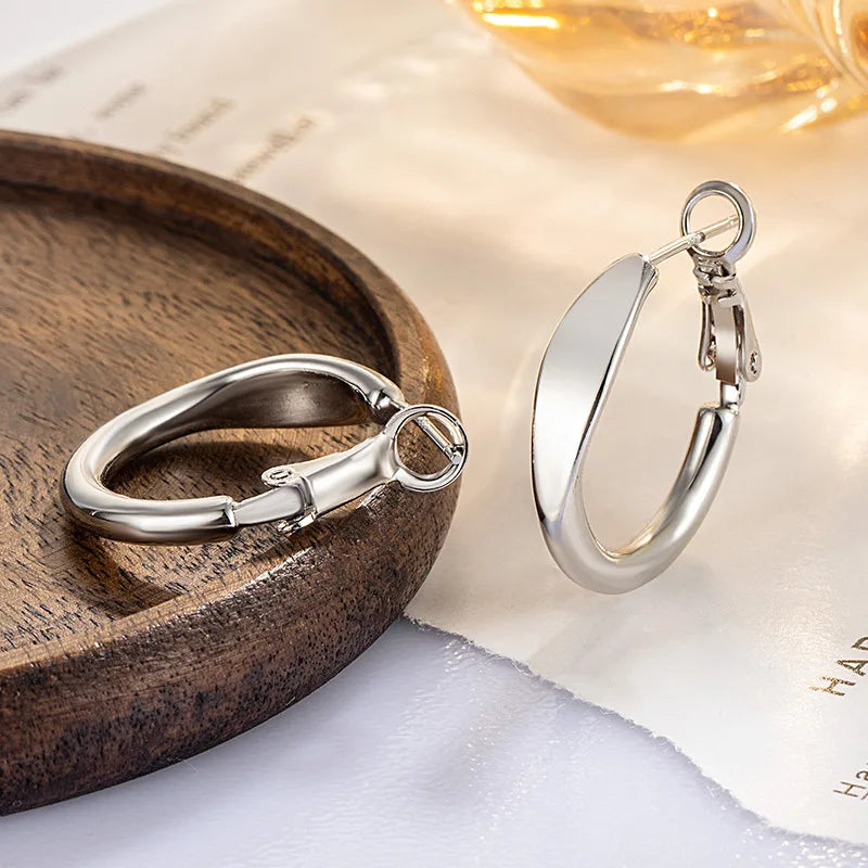 Smooth Flat Circle Hoop Earring