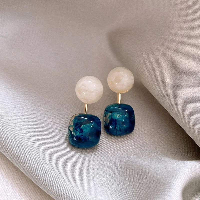 Round Pearl Stud Earrings