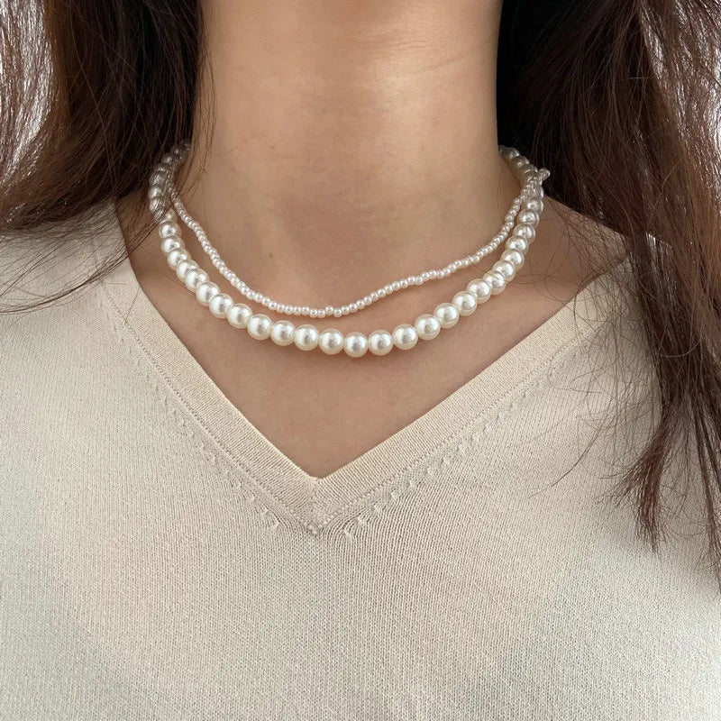 Trendy Double Row Large Pearl