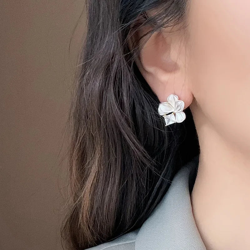 High-End Flower Glazed Earrings