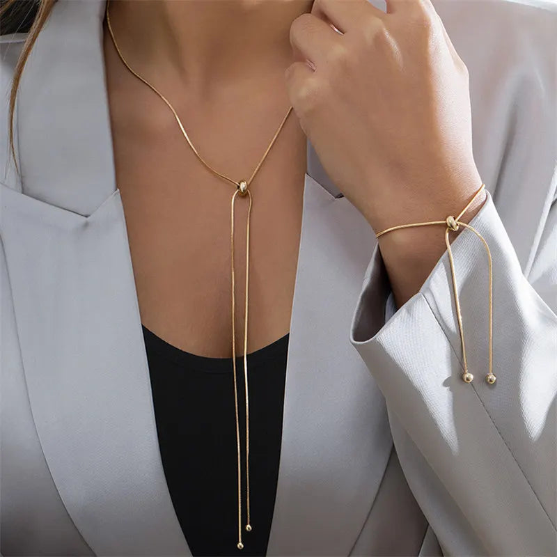 Goldene Drape Halskette | Armband | Fußkettchen 