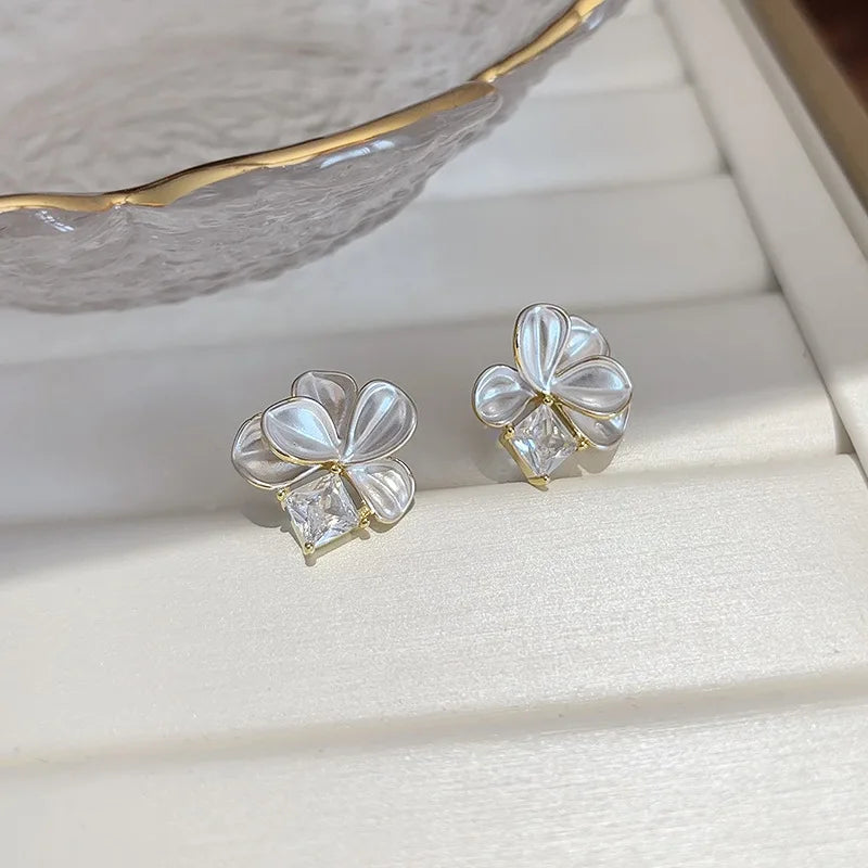 High-End Flower Glazed Earrings